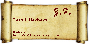 Zettl Herbert névjegykártya